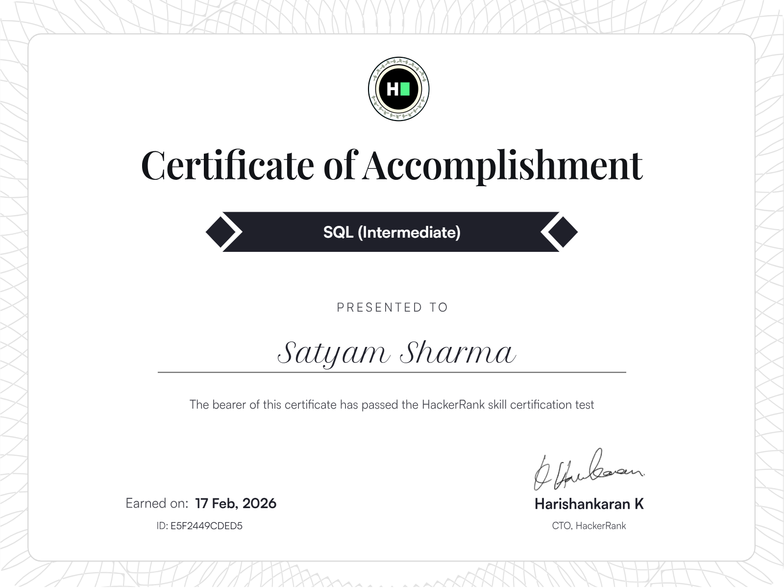 HackerRank — SQL Intermediate